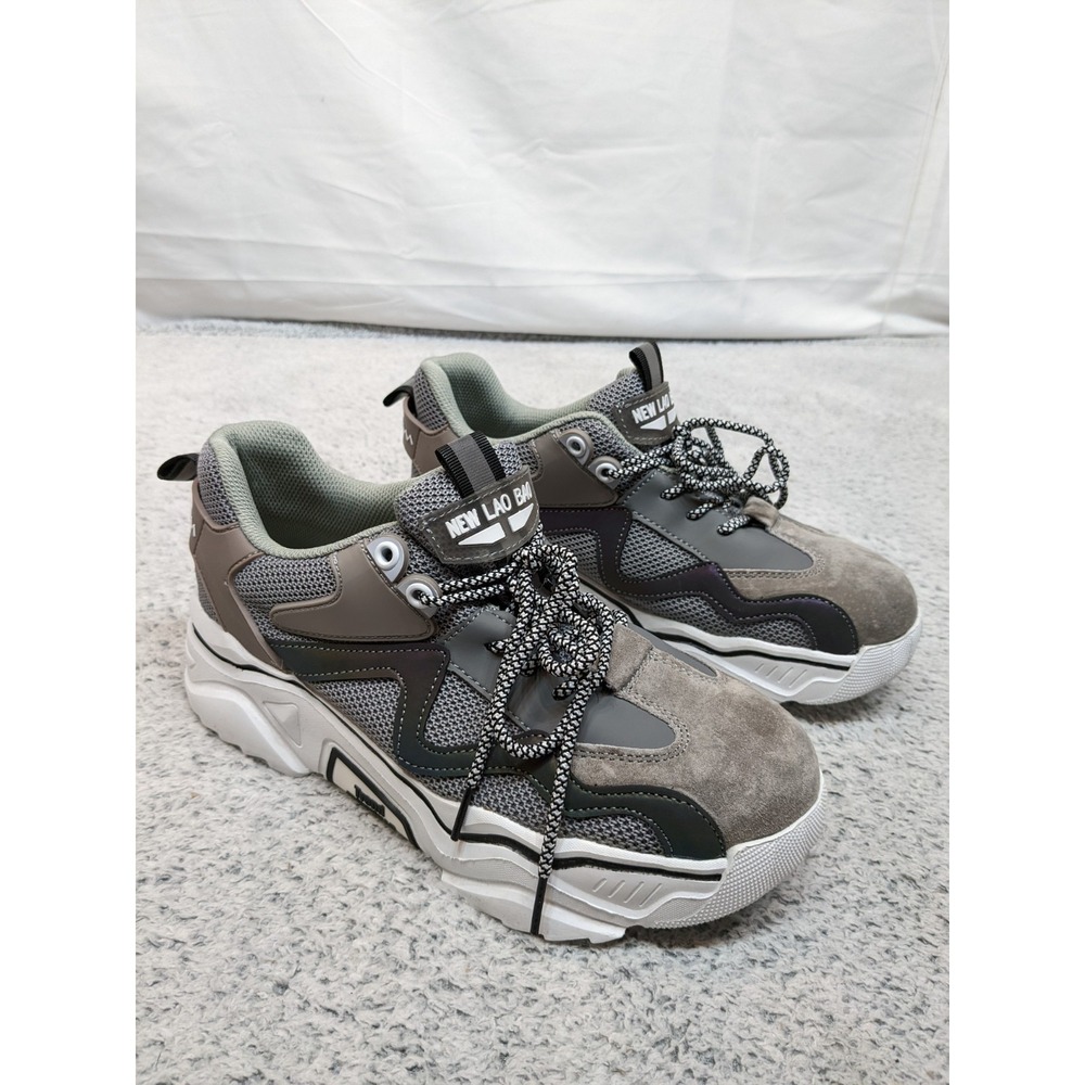 New Ruivina Lao Bao Womens Safety Sneakers Size  10-10.5 Grey‎ White Steel Toe